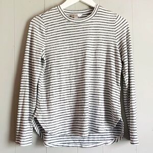 BANANA REPUBLIC Luxspun Curved Hem T-SHIRT Mariniere Striped Pullover S